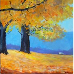 jesień,pomarańcz,drzewa - Obrazy - Wyposażenie wnętrz