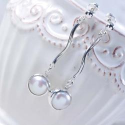 Srebrne kolczyki z perłami - Kolczyki - Biżuteria