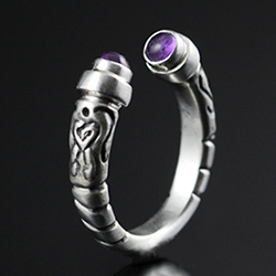celtycki,pierścień,pierścionek,ametyst,srebro - Pierścionki - Biżuteria