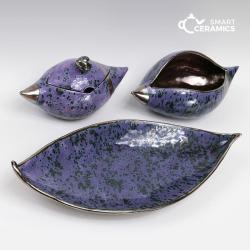 Komplet ceramiczny cukiernicza patera miseczka - Ceramika i szkło - Wyposażenie wnętrz