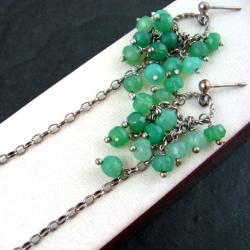 zielone,długie,chryzopraz - Kolczyki - Biżuteria