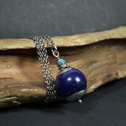naszyjnik lapis lazuli,kolorowy wisior - Naszyjniki - Biżuteria