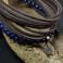 Bransoletki bransoleta z lapis lazuli,bransoleta z rzemieni