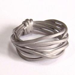 pierścionek,srebro,rodowany - Pierścionki - Biżuteria