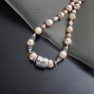 Naszyjniki srebrny,naszyjnik,z perłami,orientalny