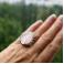 Pierścionki Srebrny pierścionek z kwarcem różowym z granatem
