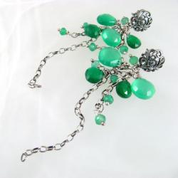 zielone,długie,lśniące - Kolczyki - Biżuteria
