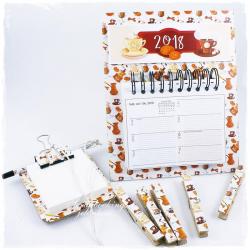 kalendarz,klamerki,notes,lodówka,magnesy,długopis - Komplety - Wyposażenie wnętrz
