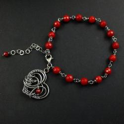 bransoletka,czerwona,serce,walentynki,wrapping - Bransoletki - Biżuteria