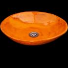 Ceramika i szkło pomarańczowa umywalka,ręcznie robiona