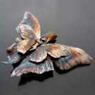 Broszki motyl,broszka,opal,duża broszka,srebrny motyl