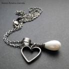Naszyjniki srebro,perła,seashell,serce,surowy,delikatny