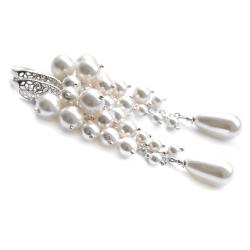 ślubne kolczyki z perłami Swarovsk białe - Kolczyki - Biżuteria