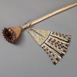 kolczyki indiańskie,z fredzlami - Kolczyki - Biżuteria