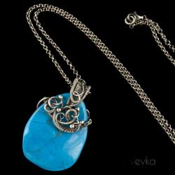 turkmenit,wisior z turkmenitem,niebieski wisior - Wisiory - Biżuteria