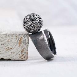 Srebrny,regulowany pierścionek - Pierścionki - Biżuteria