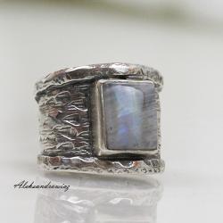 srebro,Kamień Księżycowy - Pierścionki - Biżuteria