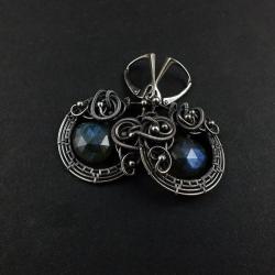 kolczyki,wire-wrapping,labradoryt,misterne, - Kolczyki - Biżuteria