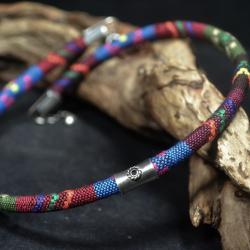 kolorowy naszyjnik ze sznura - Naszyjniki - Biżuteria