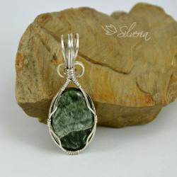 zielony wisior,wisior zielony kamień - Wisiory - Biżuteria