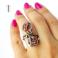 Pierścionki pierścień srebro,koral różowy,wire wrapping,925
