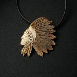 indianin,wisior,biżuteria autorska,fiann - Wisiory - Biżuteria
