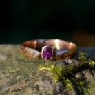 Pierścionki złoty pierścionek,rubin,diament,różowe złoto