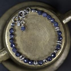 szafirowa bransoletka ze srebrem - Bransoletki - Biżuteria