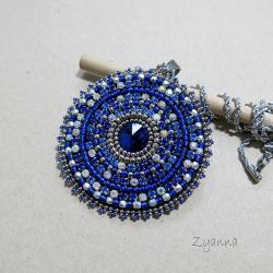 medalion,wisior,niebieski,okrągły - Wisiory - Biżuteria