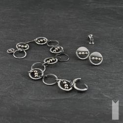 srebrny,elegancki,nowoczesny,minimalistyczny, - Komplety - Biżuteria