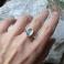 Pierścionki pierścionek z akwamarynem i granatem