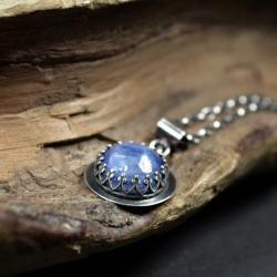 niebieski wisior,srebro z kyanitem - Naszyjniki - Biżuteria