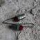 Kolczyki malutkie miniaturki róża różyczka czerwony rubinow