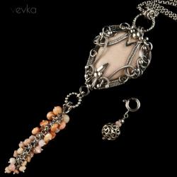 opal różowy,misterny,wyrafinowany,opal peruwiański - Wisiory - Biżuteria