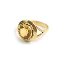 pierścionek,złoty,złoto,cytryn,585, - Pierścionki - Biżuteria