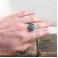 Pierścionki srebrny pierścionek z akwamarynem