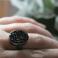 Pierścionki pierścionek srebro druza agat black