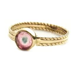 złoty pierścionek z turmalinem,zaręczynowy - Pierścionki - Biżuteria