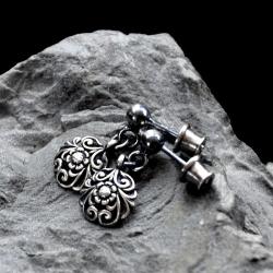 Retro- Minimalistyczne,srebrne kolczyki - Kolczyki - Biżuteria