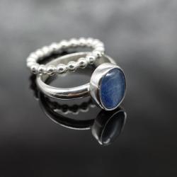 pierścionek,srebro,kyanit,podwójny - Pierścionki - Biżuteria