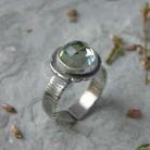 Pierścionki srebrny pierścionek z zielonym ametystem