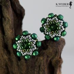kolczyki drobne,krótkie,eleganckie,zielone - Kolczyki - Biżuteria