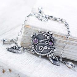 Srebrna bransoletka z cyrkoniami - Bransoletki - Biżuteria