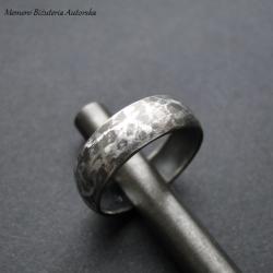 srebro,młotkowana,surowa,męska - Pierścionki - Biżuteria