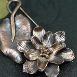 kwiat,nenufar,metaloplastyka - Broszki - Biżuteria