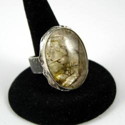 Pierścień srebrny z kwarcem rutylowym - Pierścionki - Biżuteria