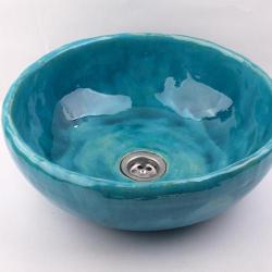morska umywalka z gliny,umywalka ręcznie robiona - Ceramika i szkło - Wyposażenie wnętrz
