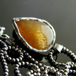 kamień księżycowy,naszyjnik,srebro,wisior - Naszyjniki - Biżuteria