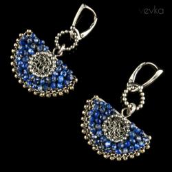 lapis lazuli,eleganckie kolczyki,wire wrapping - Kolczyki - Biżuteria