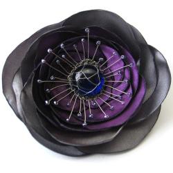 broszka,romantyczna,kwiat,elegancka,fioletowa - Broszki - Biżuteria